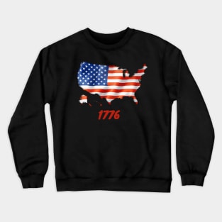 1776 American Flag Map Crewneck Sweatshirt